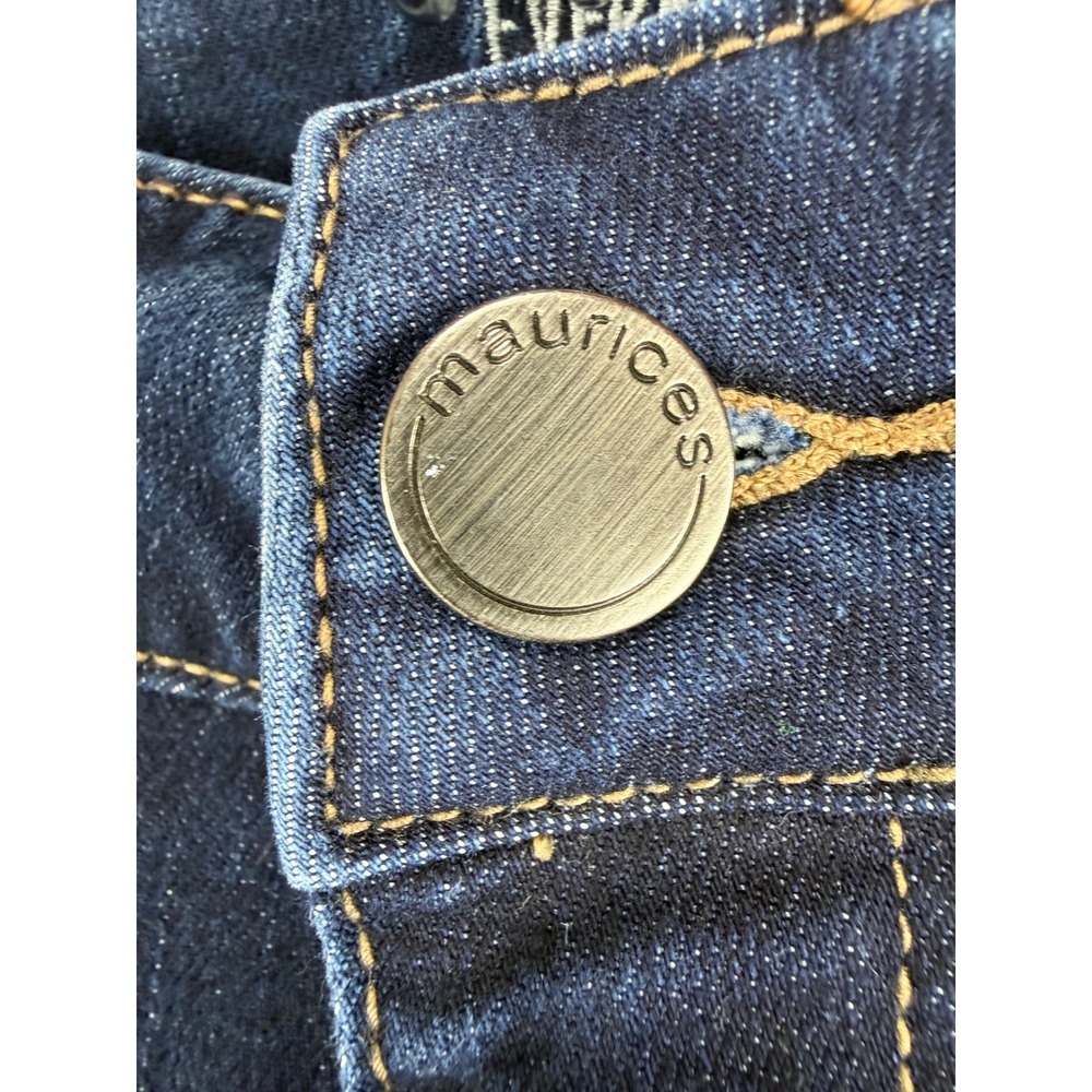 Maurices Everflex High-Rise Skinny Jeans Dark Wash 24W Short Repreve Stretch - Picture 7 of 8